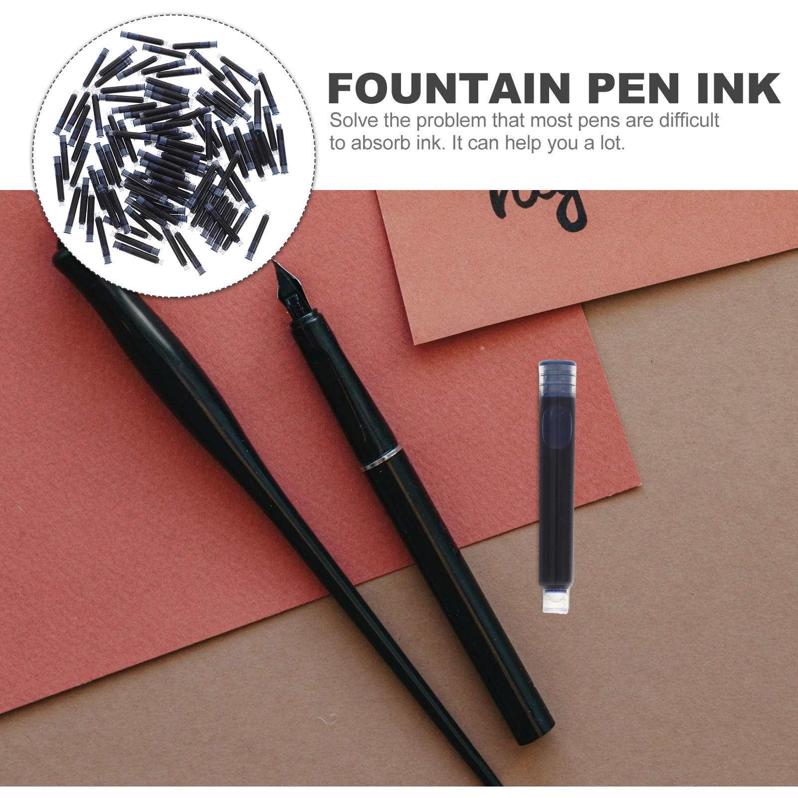 

100 Pcs Erasable Ink Refill Pens Black Refills Fountain Supplies Back to School Office