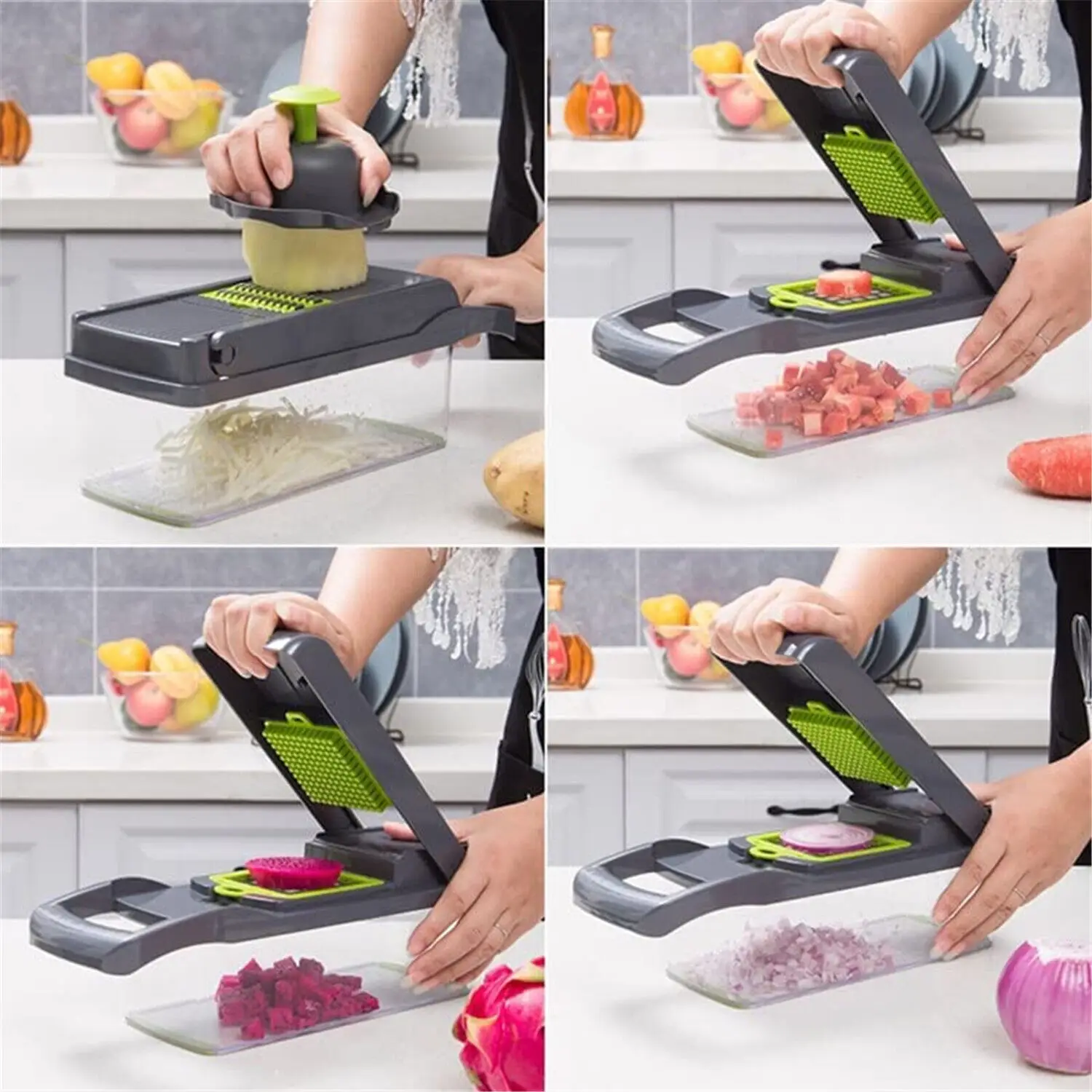 14 In 1 Fruit Vegetable Slicer Cutter Food Onion Veggie Dicer Chopper Kitchen