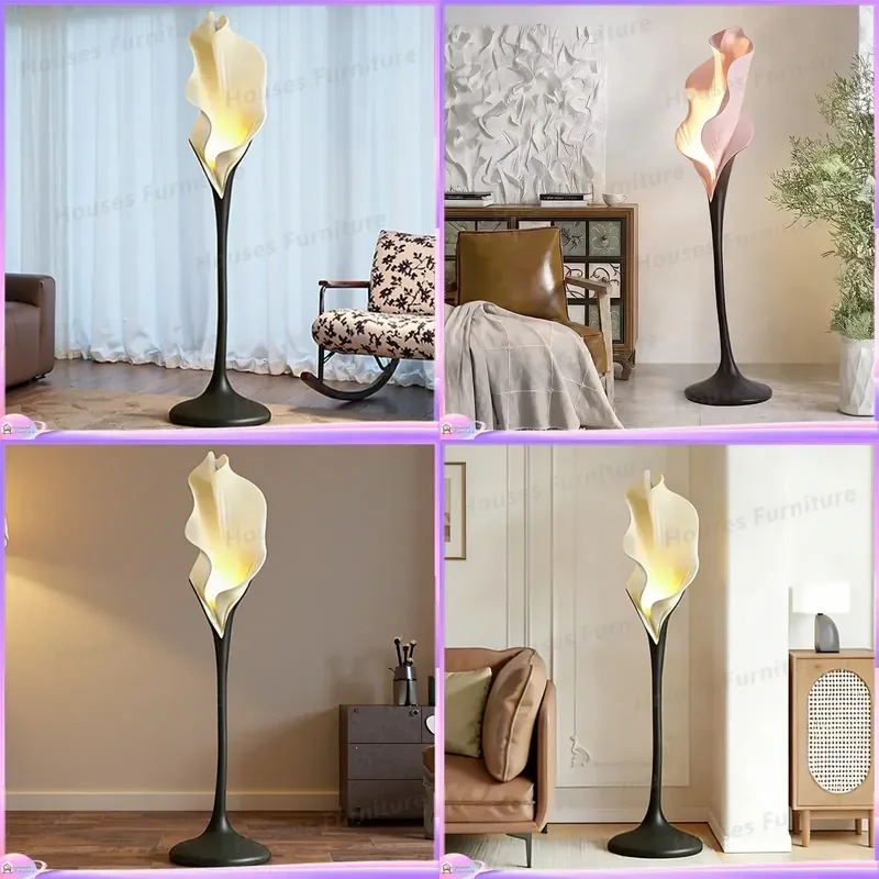 For Italian Light Luxury Floor Lamp Creative Calla Lily Standing Light Living Room Sofa Bedroom Bedside Study Atmosphere LED