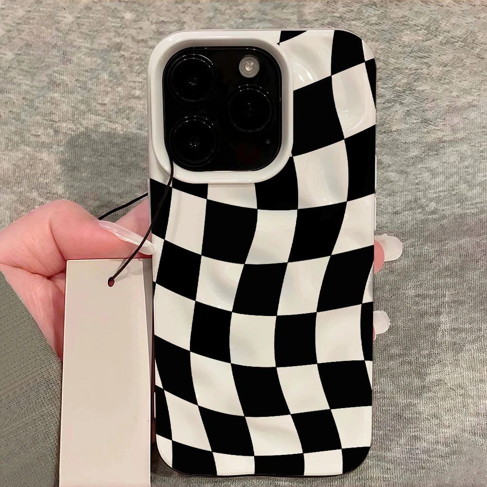 Kreatives Karodesign Koreanische Handyhülle für iPhone 17 16 15 14 13 12 11 Pro Max 14 Plus 17Air Falten-Wellen Weiche Silikonhülle – Detail 12