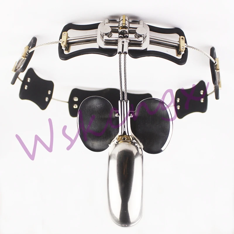 Stainless Steel Male Chastity Belt Model-T Chastity Lock Cock Cage BDSM Sex Toys For Men Gay Penis Restraint Device Adult games