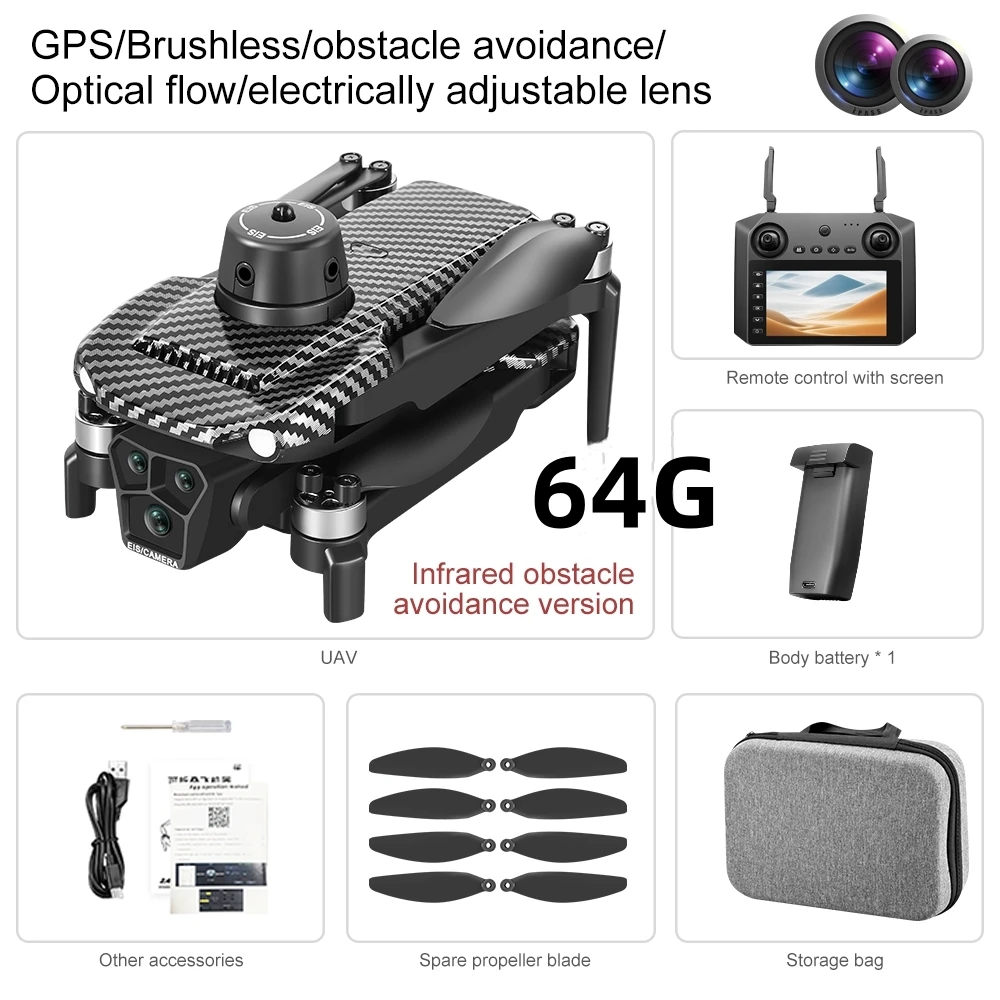 U198 Max Drone 8K 5G GPS Professional HD Aerial Photography Dual-Camera Omnidirectional Obstacle Avoidance Quadrotor