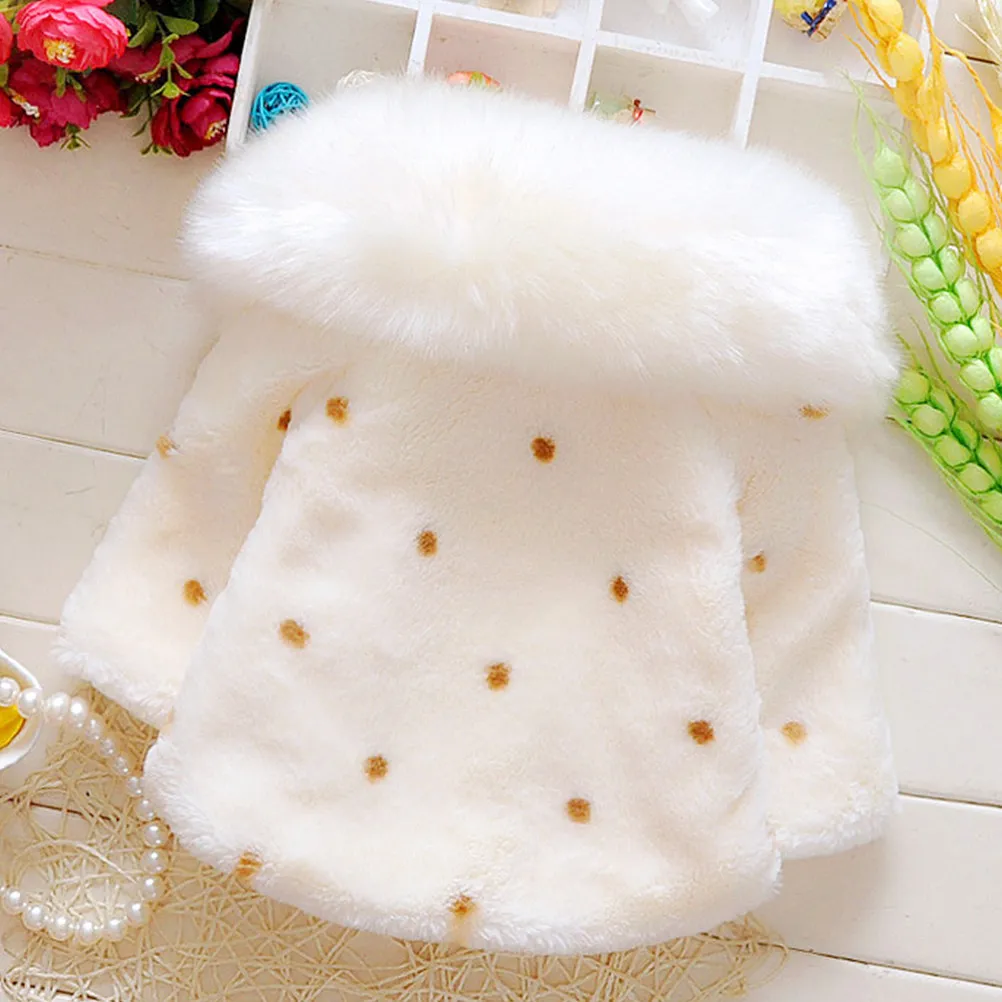 Toddler Baby Girl Winter Cape Coat Thick Cotton Lining Button Tie Closure Lightweight Warm Outerwear 1-3 Years