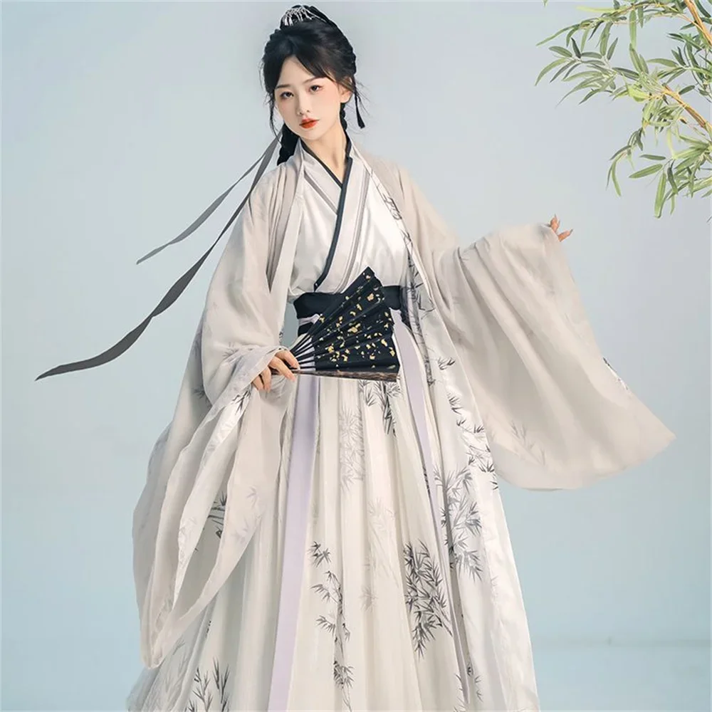 Original Song Dynasty Hanfu Women's Handover Collar Full Waist Ancient Chinese Traditional Clothing Women Hanfu Suit 3 Piece Set