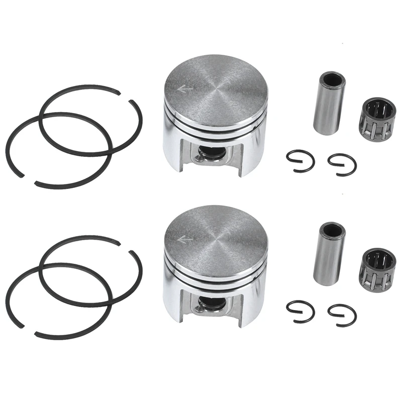 2X 38Mm Piston & Rings 10Mm Pin Needle Bearing Kit Fit For Stihl Ms180 018 180 Chainsaw