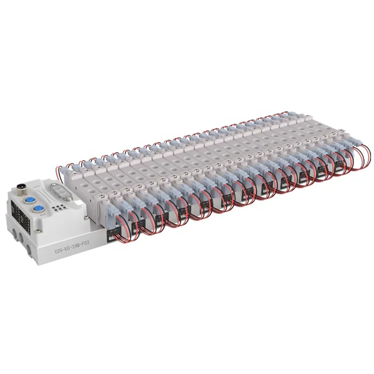 

EtherCAT Pneumatic Valve Terminal C2S-EC 24 Positions Base Double Coil Solenoid Valve Bus Valve Island For FESTO SMC CKD AIRTAC