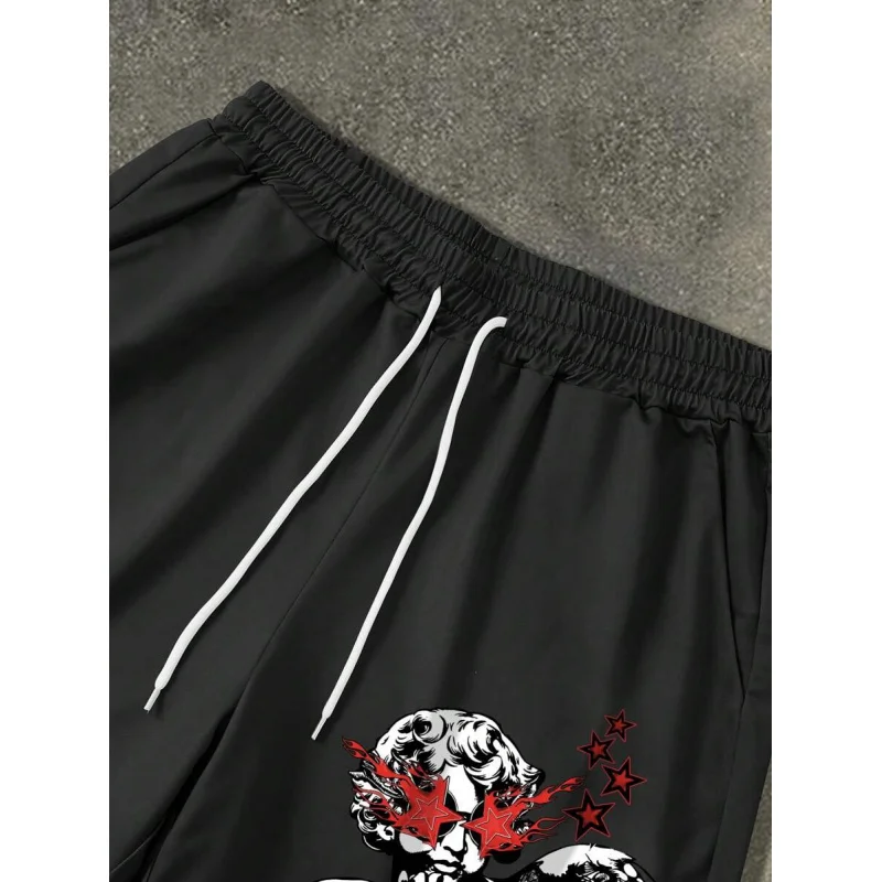 Men's Sports Set Men Gym Sportswear Shorts for Man 2 Piece Sets Big Size Men's Clothes New Shirts and T-shirts Y2k Tracksuit