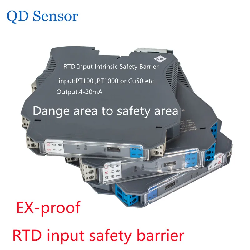 

1 in 1 out PT100 Input RTD Intrinsic Safety Barrier 4~20mA Output Isolated Safety Barrier Temperature transmitter with EX