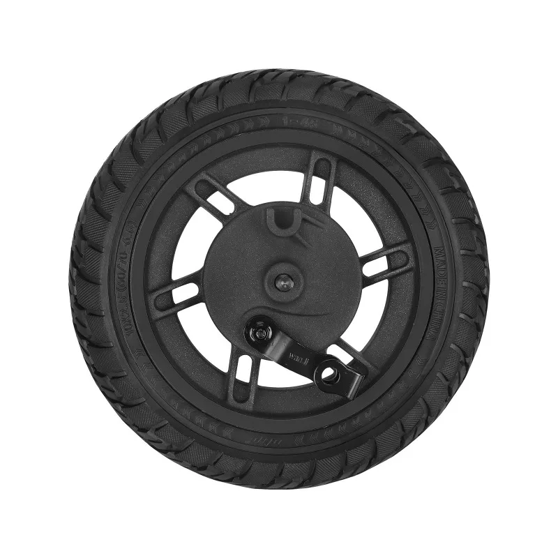 10x2.5 Front Wheel Tire Hub Assembly for Ninebot Max G30 Scooter 45 Slot Solid Off Road Tire with Drum Brake Cover