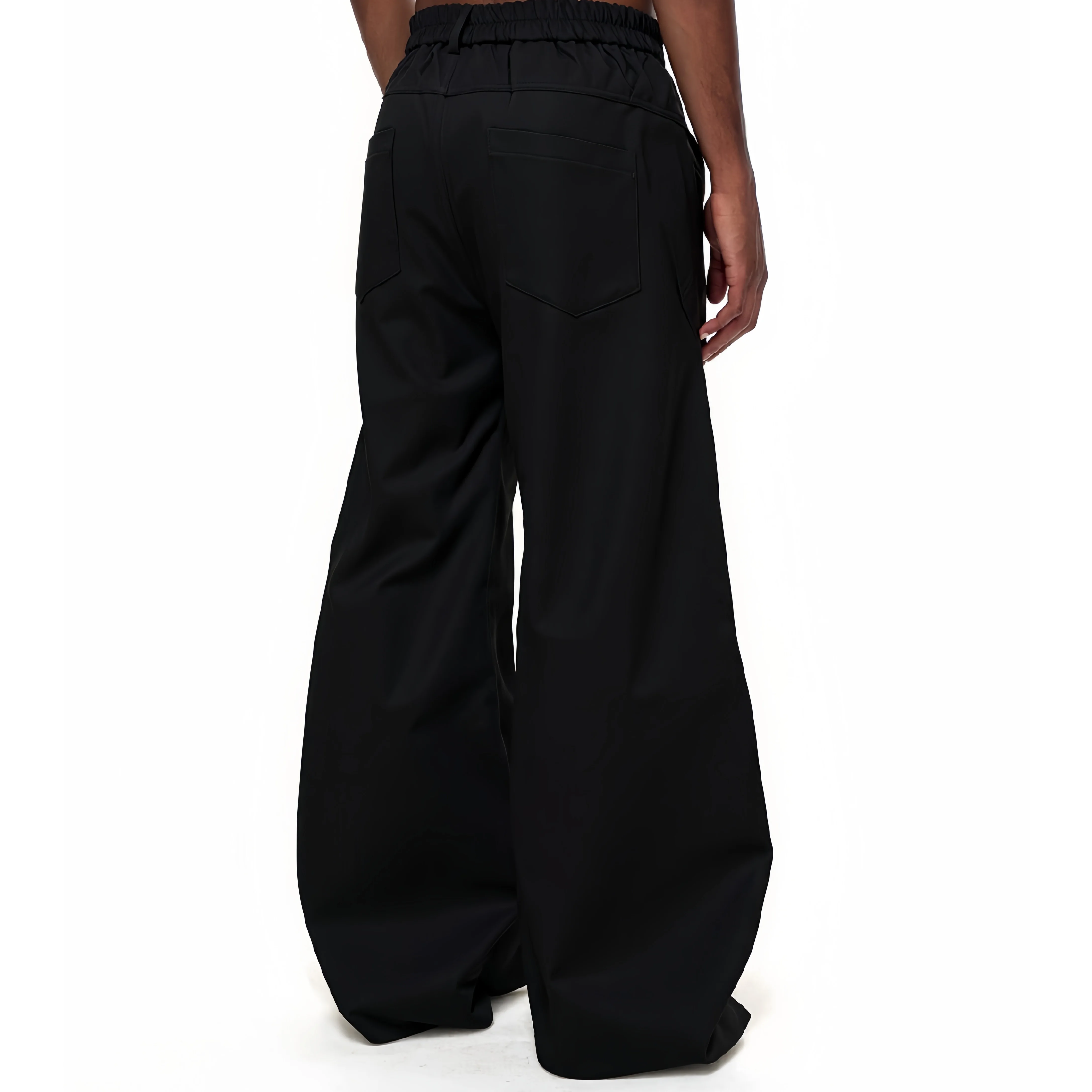 Men's 2025 Spring Summer New Curved Trousers Men's Metal Chain Niche Design Pants Male Fashion Versatile Chic Wide-leg Trousers