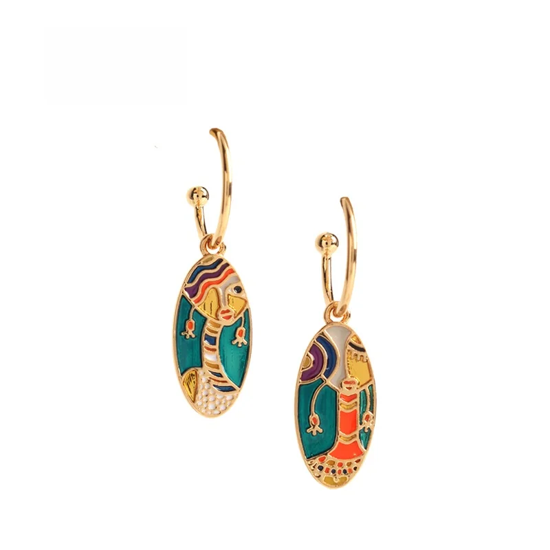 sumni-18k-gold-plated-s925-silver-enamel-drip-painting-vintage-earrings-women's-spring-summer-fashion-jewelry-ear-decor