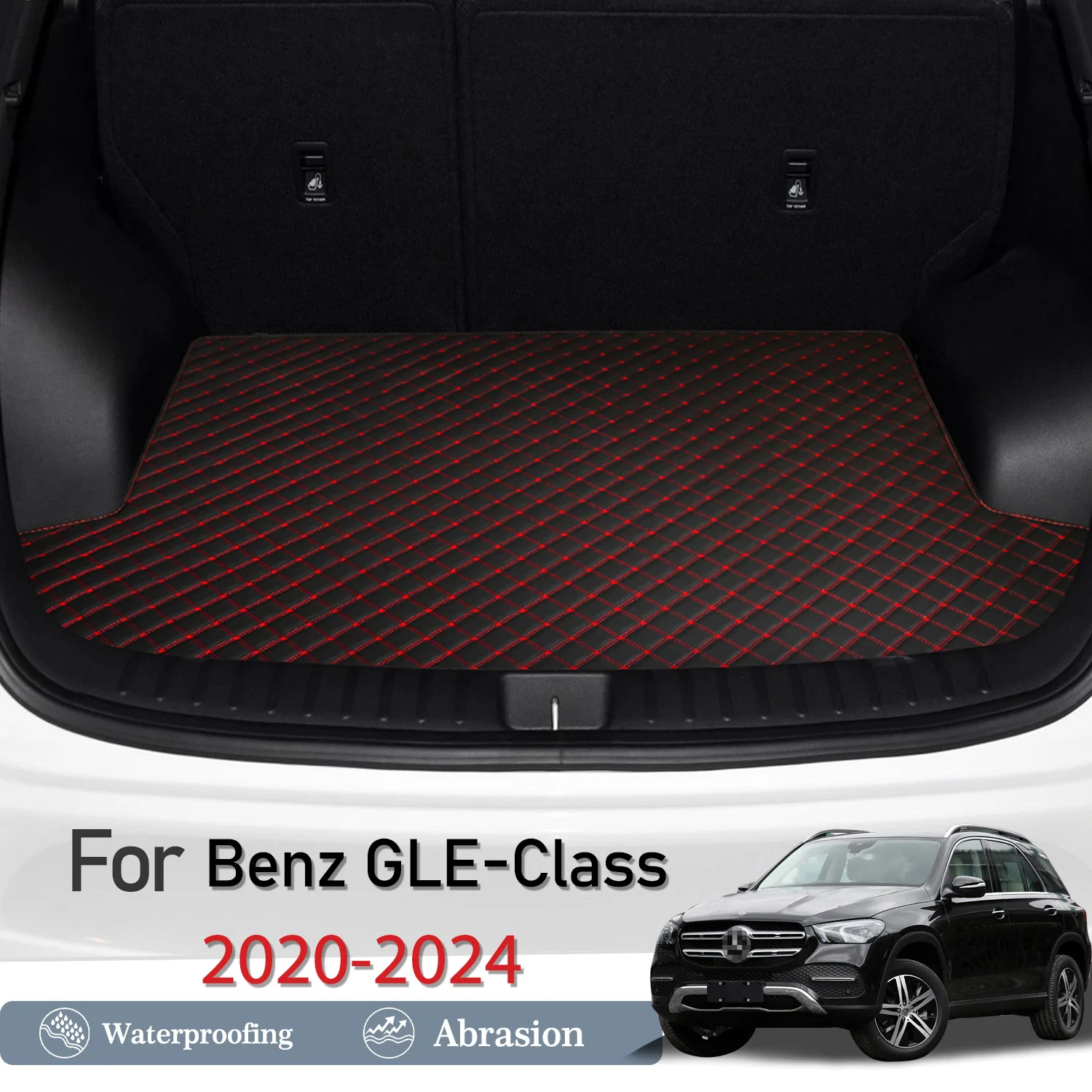 New Artificial Leather Car Trunk Mat Rear Trunk Cargo Protective Mat Car Interior Accessories For Benz GLE-Class  2020-2024