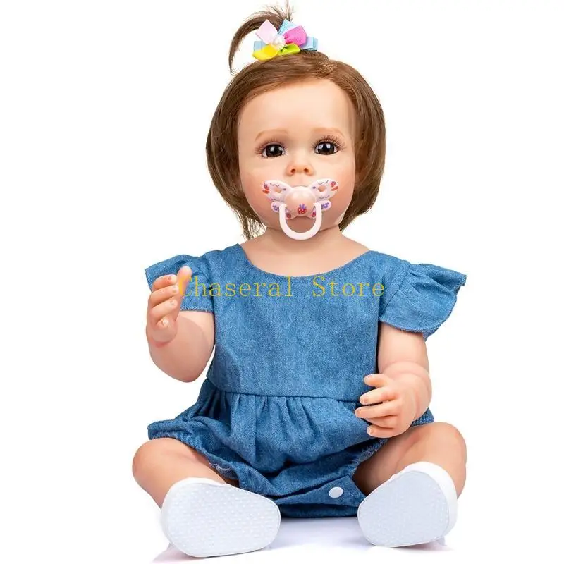 E7CE 21’’ Nurturing for Doll Reborns for Doll Baby Soft Vinyl Full Body Educat