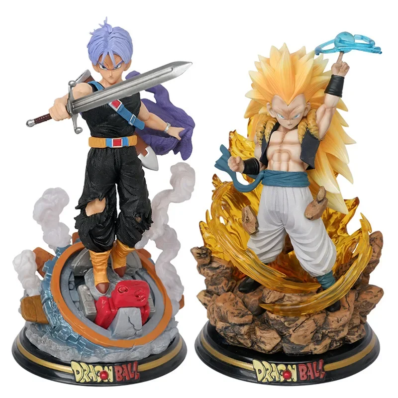 25cm Anime Dragon Ball Z Gotenks Trunks Vegetto Figures Super Saiyan Pvc Gk Statue Figurine  Model Dolls Collectible Toys Gifts