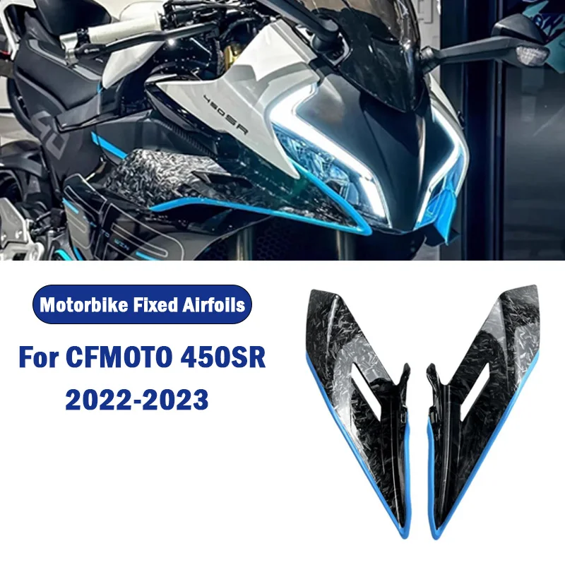 For CFMOTO 450SR 2022-2023 Motorcycle Front Fairing Aerodynamic Winglet ABS Lower Cover Protection Guard Fixed Wind Wing