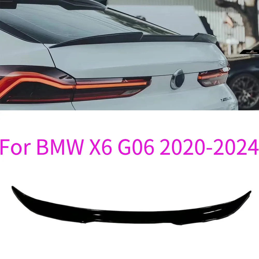 For 2020-2024 BMW X6 G06 X6M F96 DA Style Carbon Fiber Glossy Black Rear Spoiler Trunk Wing  Vehicle Exterior Accessory