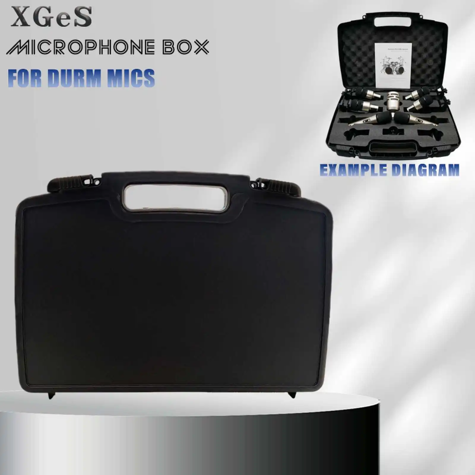 Drum Kit Microphone Plastic Box and Color Box Wireless Microphone Suitcase Box With Sponge Inside Just For Own Shop Mic