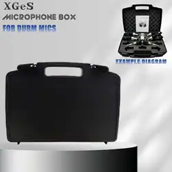 Drum Kit Microphone Plastic Box and Color Box Wireless Microphone Suitcase Box With Sponge Inside Just For Own Shop Mic