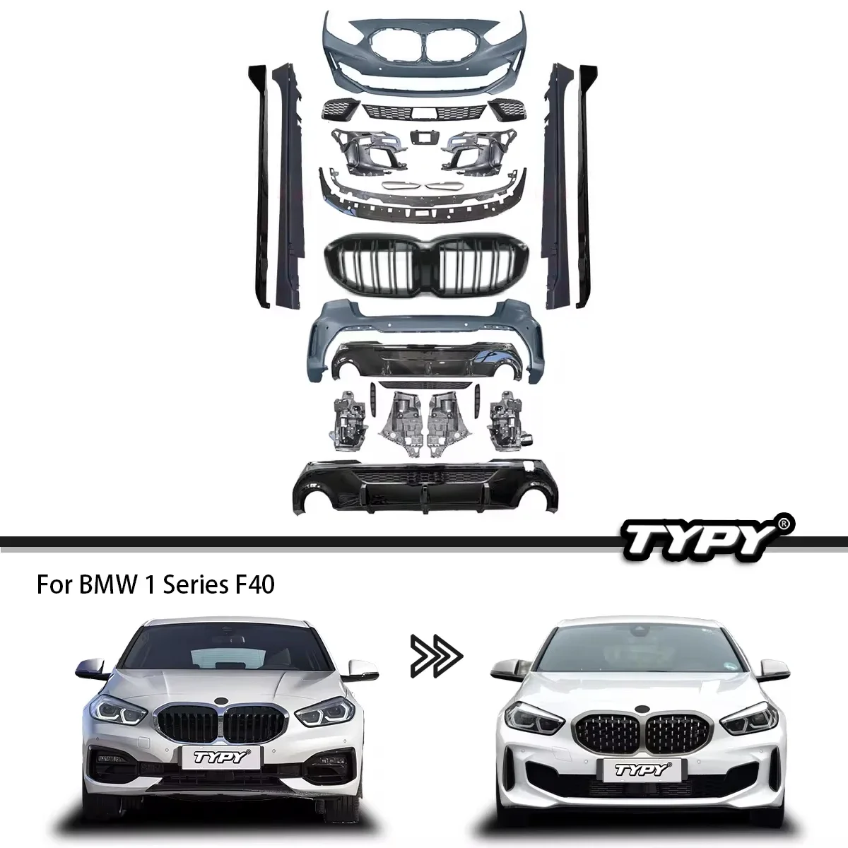 

Car Styling For BMW 1 Series F40 Body Kits 2019-2023 Front Bumper Rear Spoiler Grill Aerodynamic Assembly Car Accessories