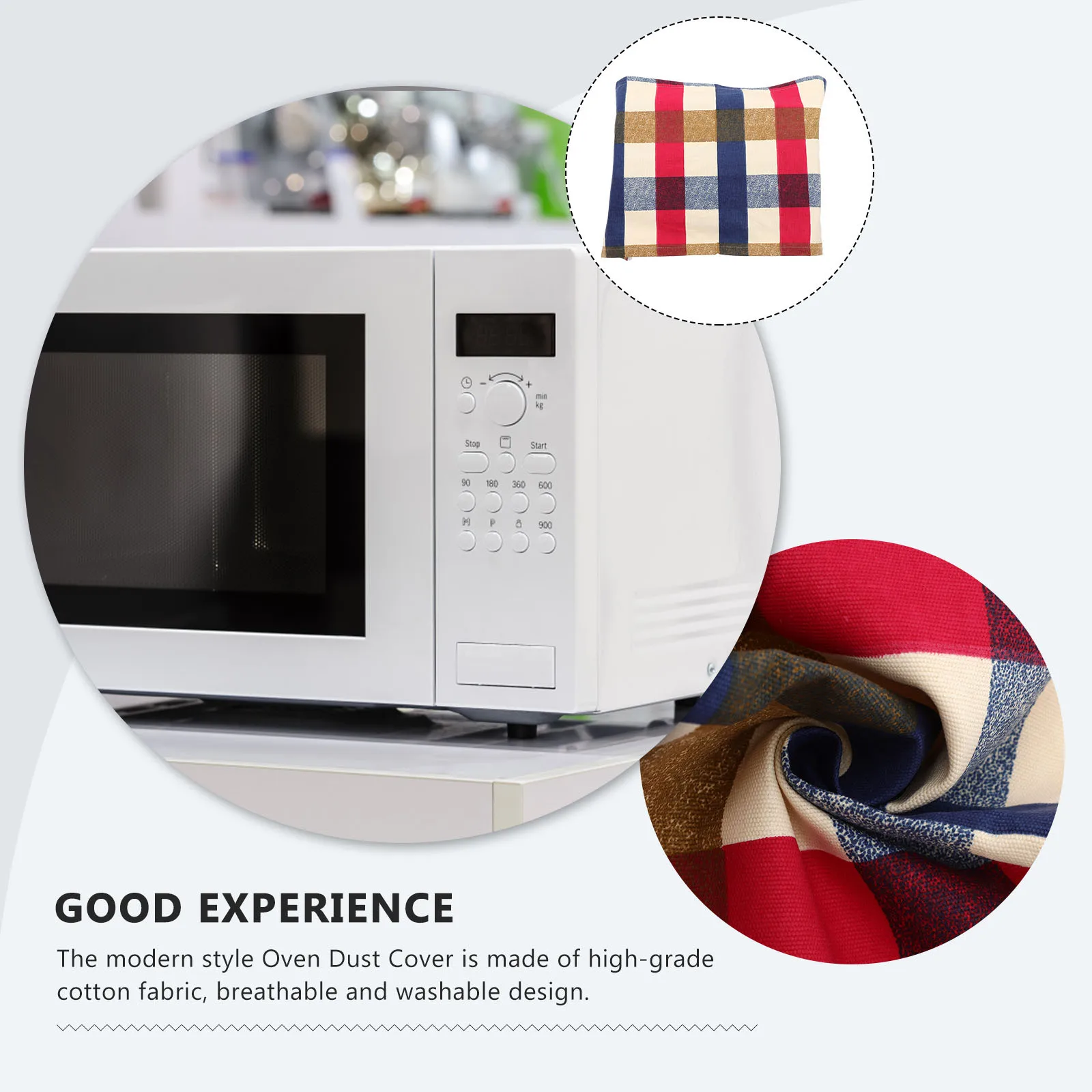 

Oven Cover for Microwave and Refrigerator Wear-Resistant Cotton Fabric Kitchen Appliance Dust Guard with Side Pocket Machine