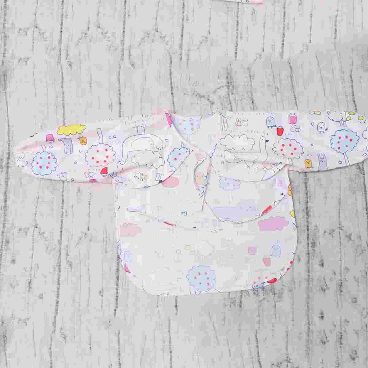 2pcs Baby Overclothes No-Wash Waterproof Long Sleeve Dining Bib for Baby Infant Newborn Orange Printing Animal Kingdom Printing