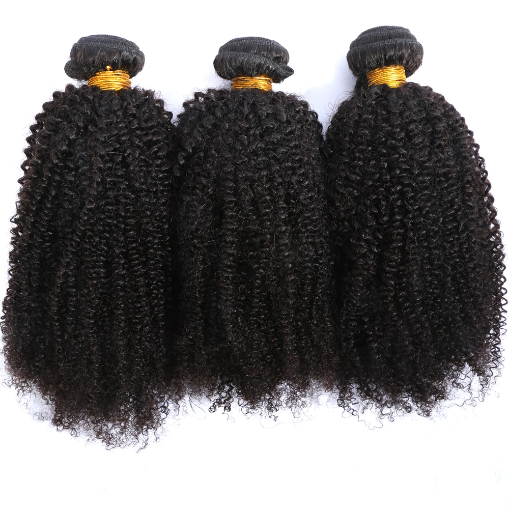 Raw Indian Afro Kinky Curly Human Hair Bundles 4B 4C Natural Virgin Curly 100% Soft Human Hair Weave Bundle Hair Extension Weft