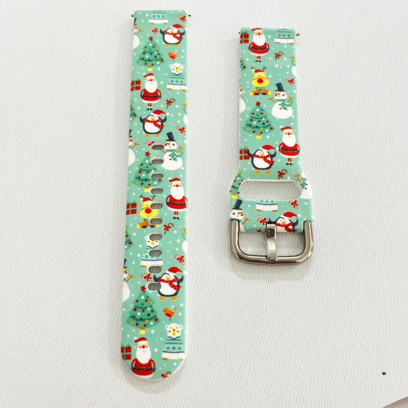 20mm 22mm Christmas Style Soft Silicone Strap For COROS PACE 4-Pro/APEX 4 42mm Comfortable Bracelet SUUNTO Vertical 2-1/Race 2-S