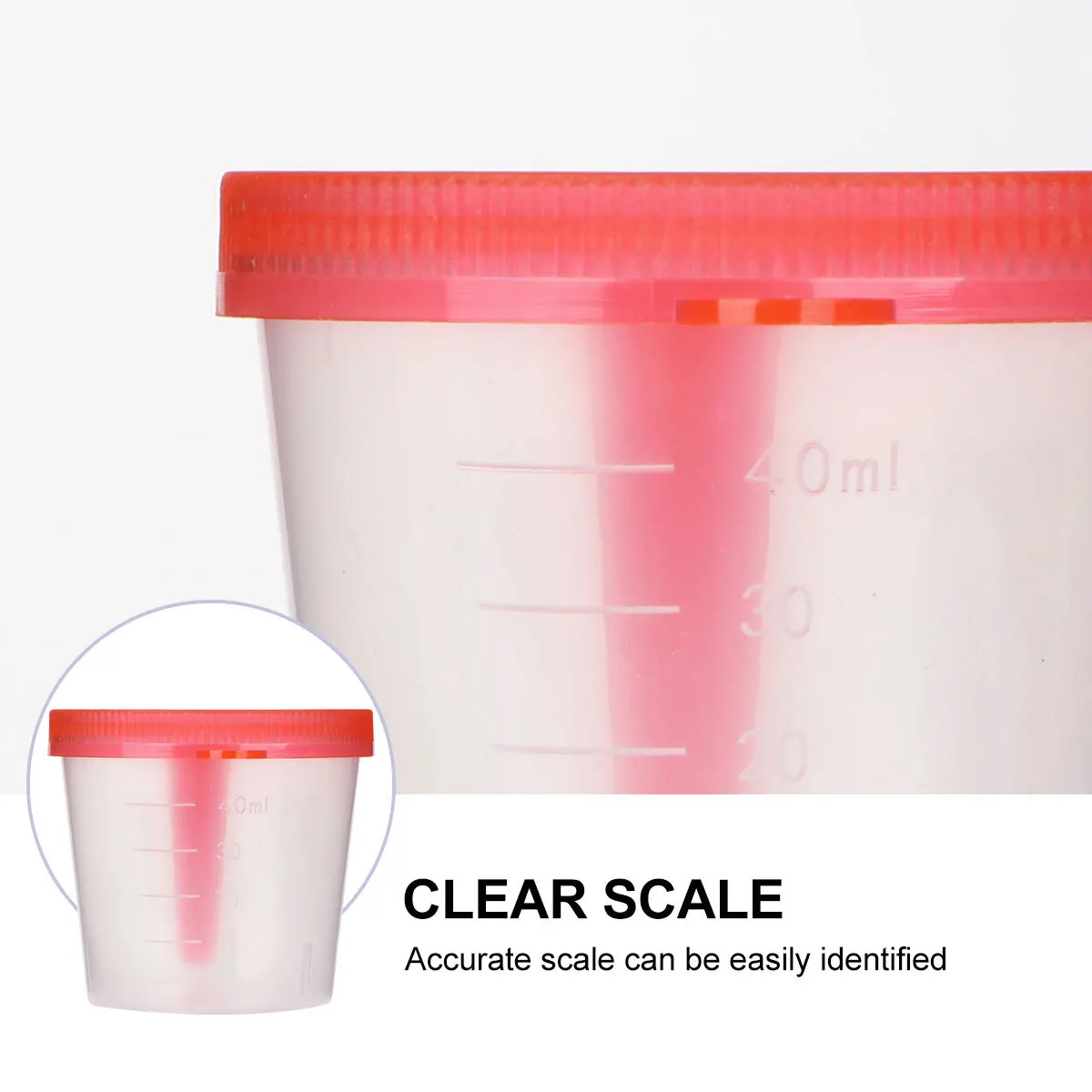 

50Pcs Thick Plastic Stool Containers Leakproof Specimen Cups Disposable Medical Fecal Collection Cups with Lids