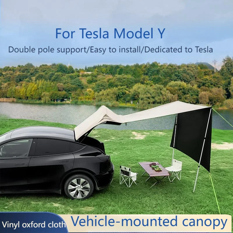 

For Tesla ModelY Juniper 21-25 Outdoor Car Trunk Tent Waterproof With Canopy Car Trunk Extension Tent Sunshineproof Camping Tent