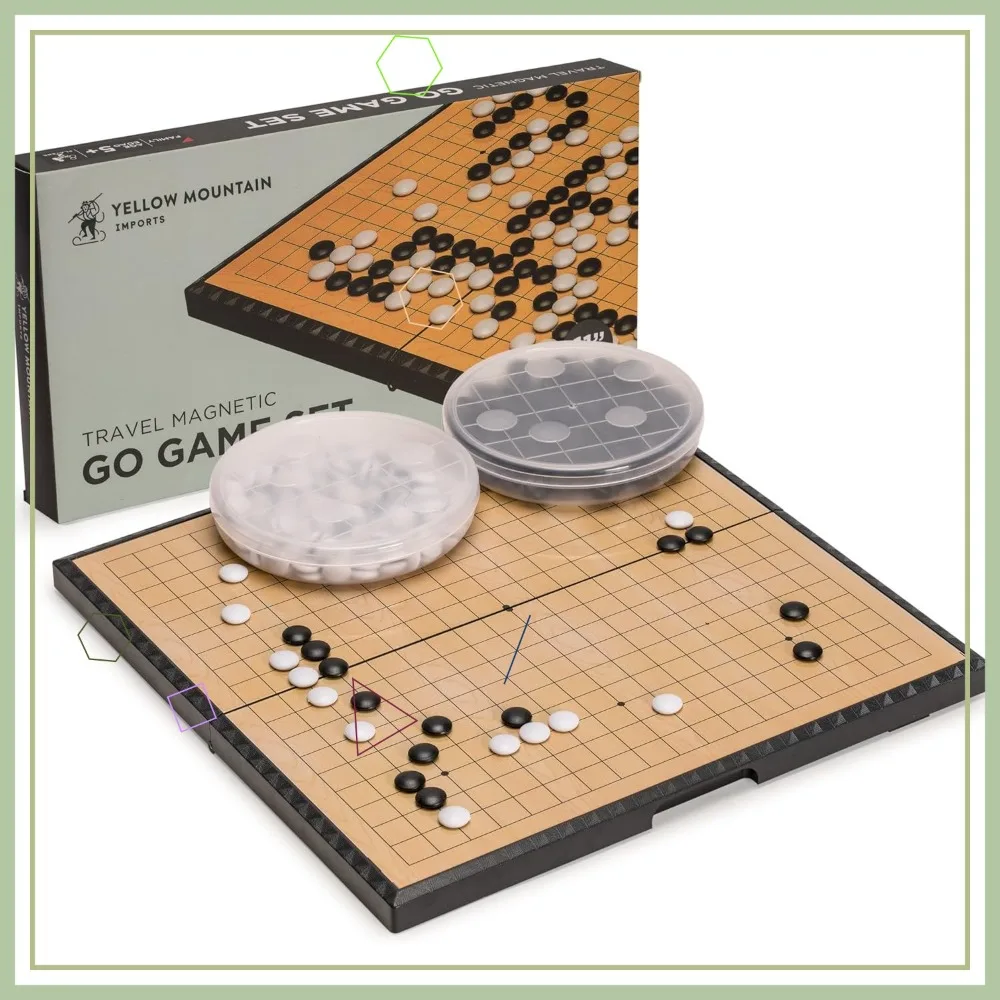 

Magnetic Go Game Set with Single Convex Plastic Stones and 11-Inch Board, Portable Travel Kit