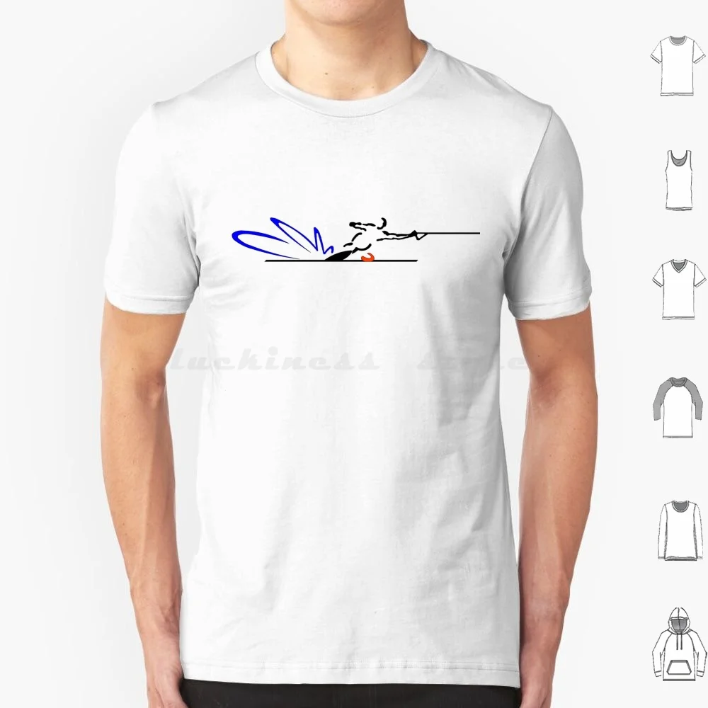 Camiseta de Algodão para Esqui Aquático Slalom, Unissex, Estampa DIY, Esqui Aquático, Esqui Slalom, Esquiador, Wakeboarder, Wakeboarding, Wakesurf