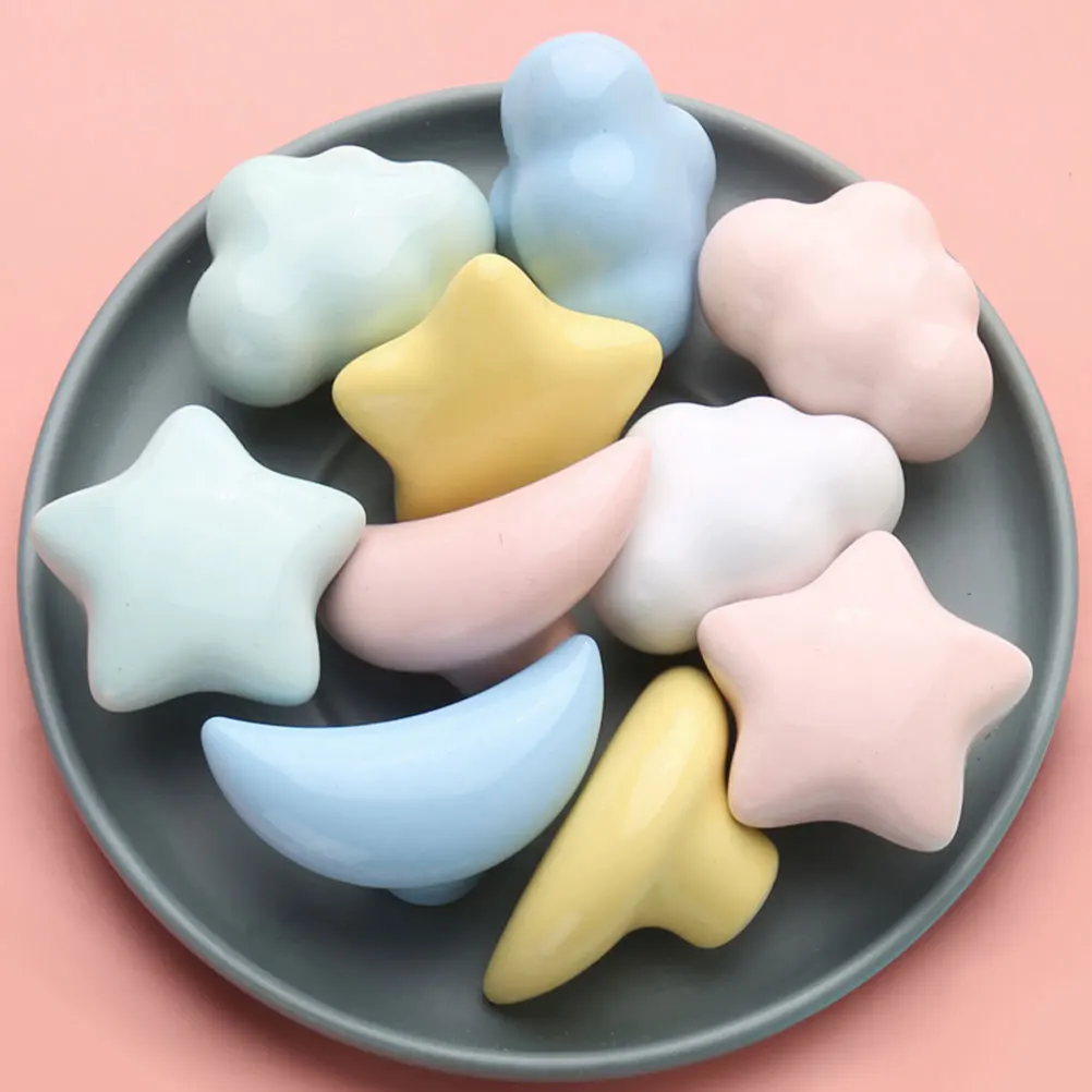 

2 Pcs Wardrobe Handle Creative Cabinet Knob Ceramic Door Knobs Drawer Delicate Bar Decoration