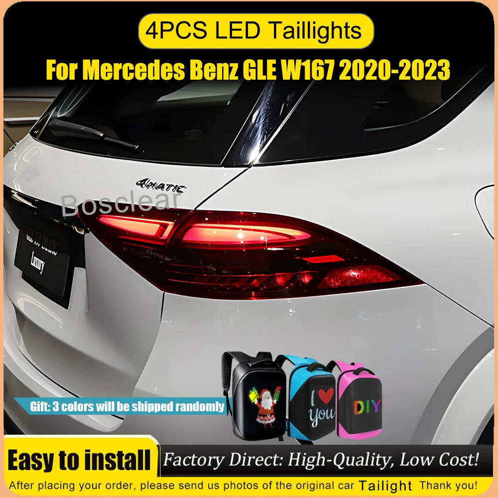 

For Benz GLE W167 GLE350/450 2020-2025 LED Car Taillamp Assembly Upgrade New Style Highlights Flashing Signal Lights Accessories