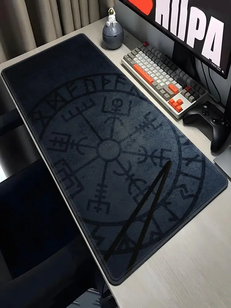 XXL Viking végétarien bouclier Pc Gamer grand tapis de souris Mausepad tapis en caoutchouc jeu ordinateur portable tapis de bureau accessoires informatiques tapis de souris