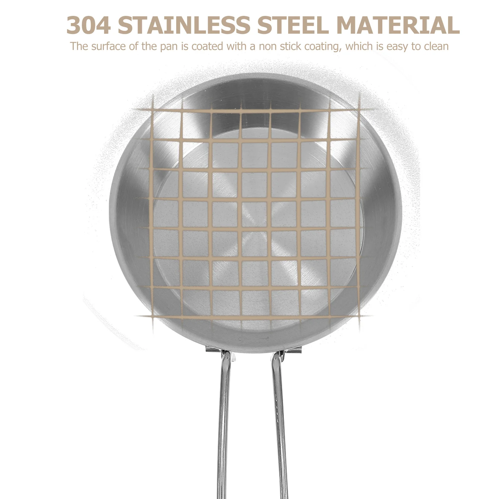 

Mini Frying Pan Stainless Steel Folding Handle Nonstick Small Egg Pan Portable for Breakfast Camping Omelets Pancakes