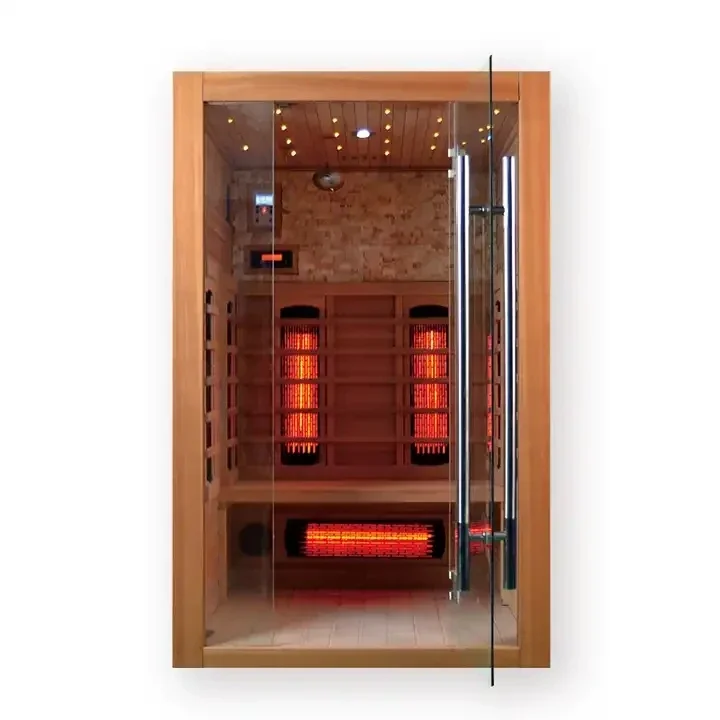 Luxury Red Cedar Far Infrared Sauna Room With Seven-Color Healing Lamp