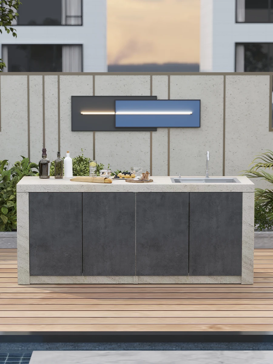 Operating console, outdoor garden sink, courtyard sink, integrated cabinet, courtyard marble sink