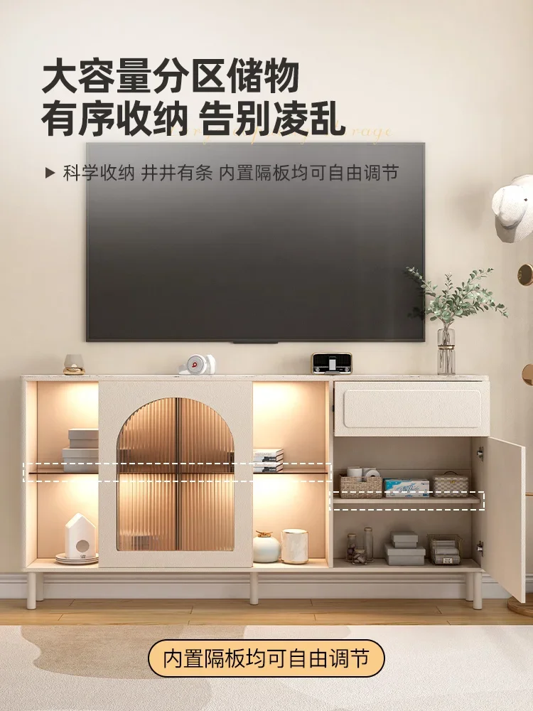 Light French TV cabinet, high small bedroom, floor-to-ceiling narrow ultra-thin TV cabinet, 20 cm