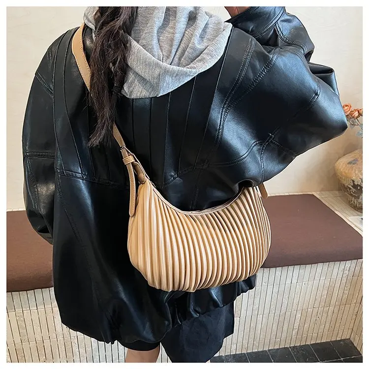 

Новая винтажная сумка-ведро 2026 года с драпировкой для женщин, с металлической застежкой, разноцветная, универсальная, на плечо и через плечо