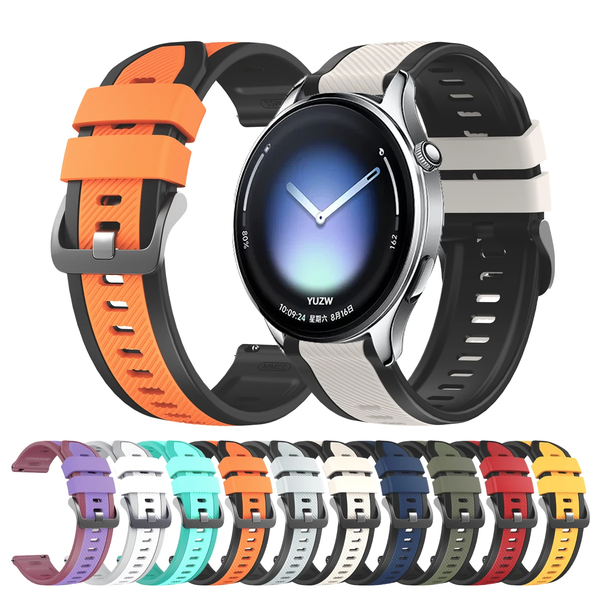 22mm Silikonarmband für Xiaomi Watch S4 Sportband für Xiaomi Watch 5 2Pro S3 S2 S1/S1 Pro Active Mi Color 2 Armband