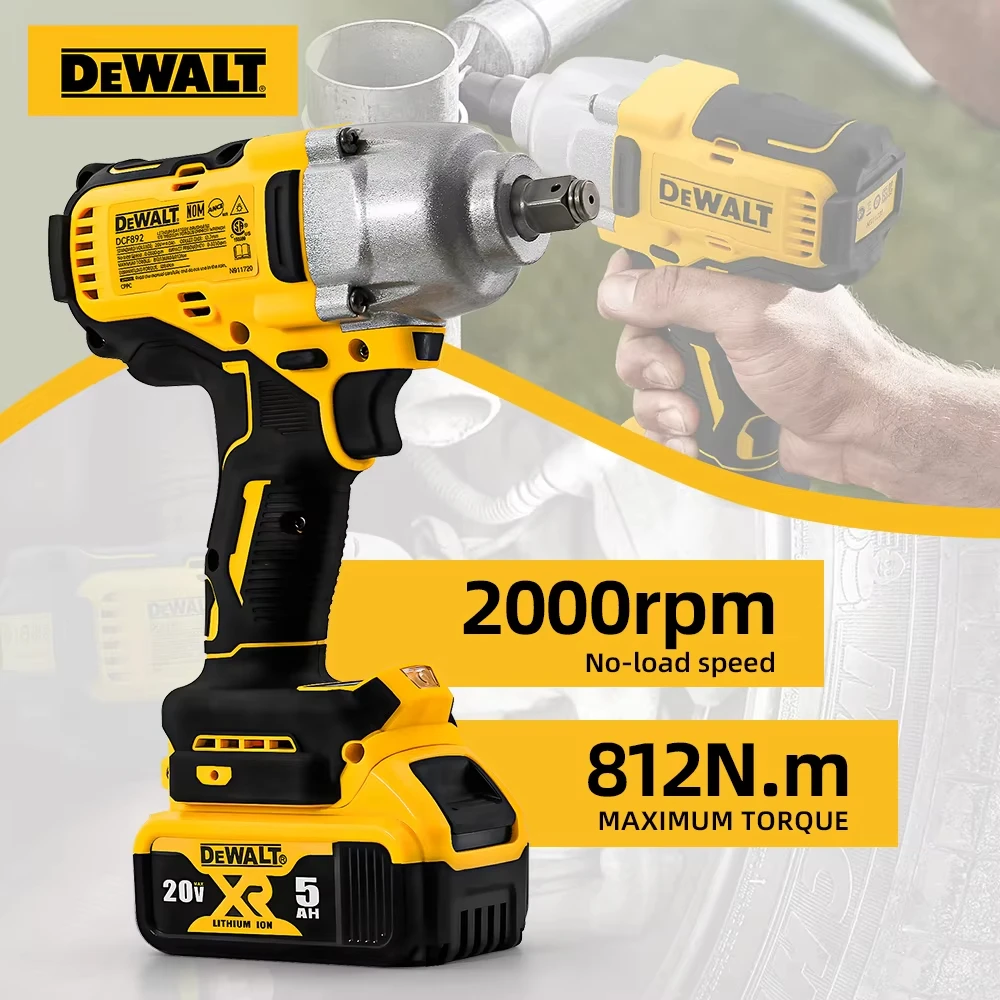 Dewalt DCF892 812N.m مفتاح ربط لاسلكي عزم دوران عالي 1/2 بوصة مفتاح كهربائي بدون فرش مفك براغي 20 فولت أدوات كهربائية