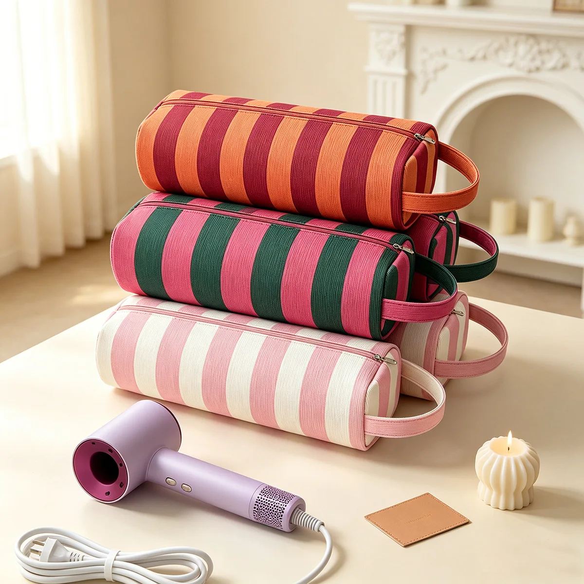 1pc Fashion Lightweight Hair Dryer Storage Bag, Hair Tool Organizer Pouch - Dustproof Bag for Hair Dryer, Large Capacity Travel