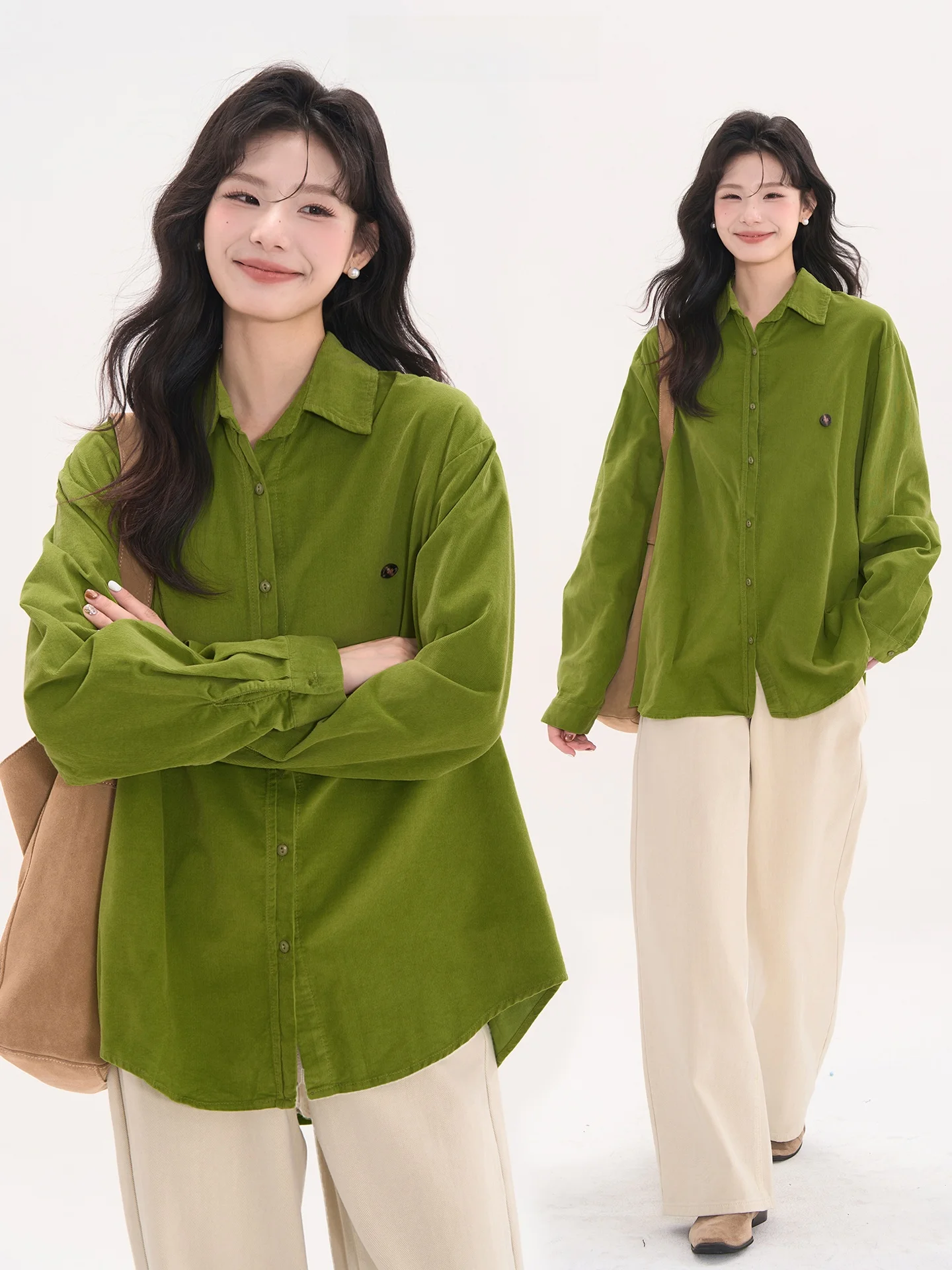 

Heme Flower Field Window Design Women's Casual irt Velvet Fabric Commute Casual Sle Long Sve Loose Fit Cotton irt