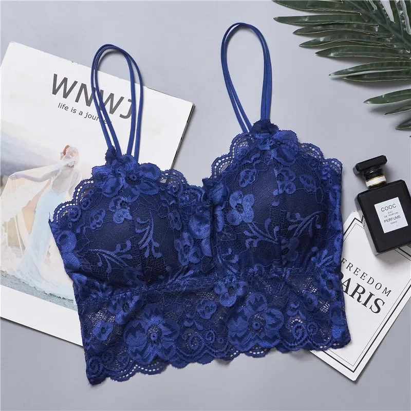 Lace Bras for Women Sexy Female Lingerie Brassiere Breathable Bralette Comfortable Underwear Push Up Wireless Solid Color