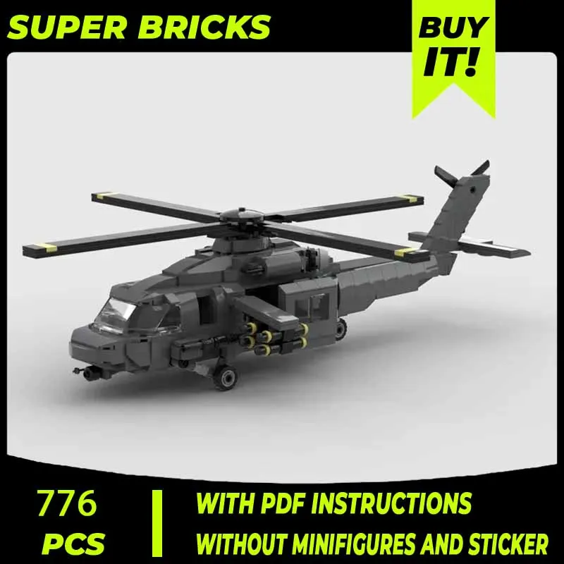 Military Model Moc Building Bricks UH-60 Black Hawk Armed Helicopter Technology Blocks Gifts Christmas Toys DIY Sets Assembly