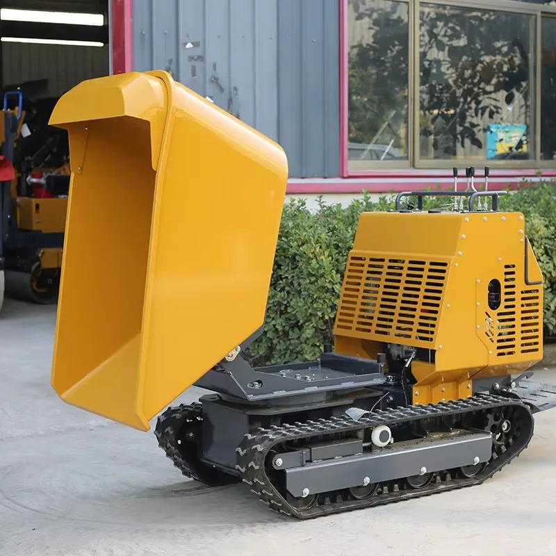 1 Ton Mini Tracked Dumper New Small Crawler Hot Sale Chinese Factory Farm Work Orchard Featuring Motor Pump Engine