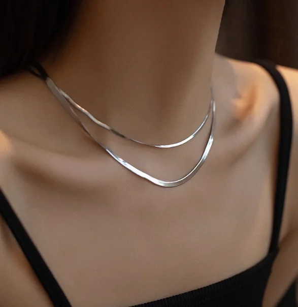 

18k white gold necklaces karat gold blade chains necklaces yellow gold snake chains