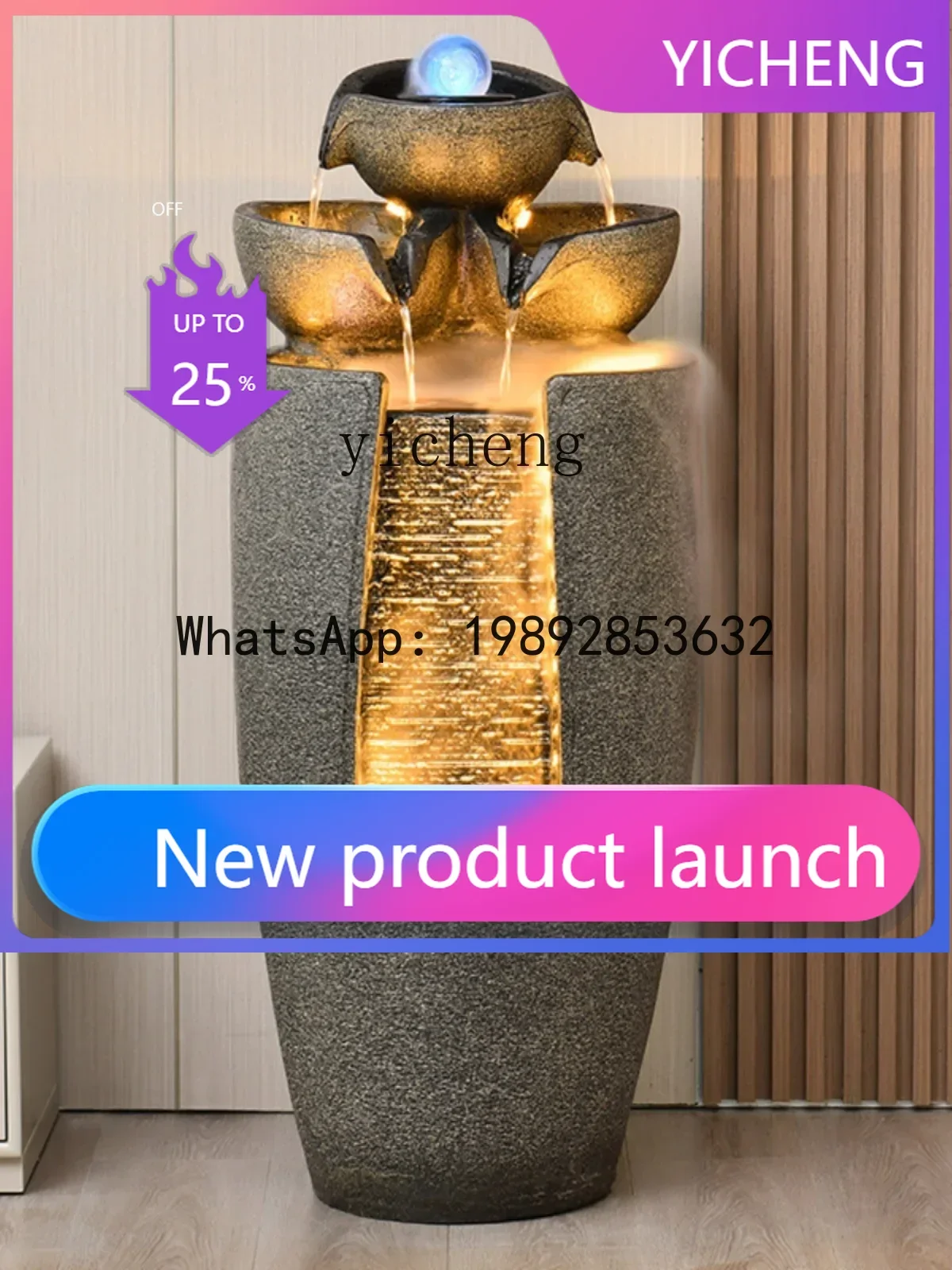 

flowing fountain ornament living room office feng shui ball circulation water feature housewarming opening gift decoration