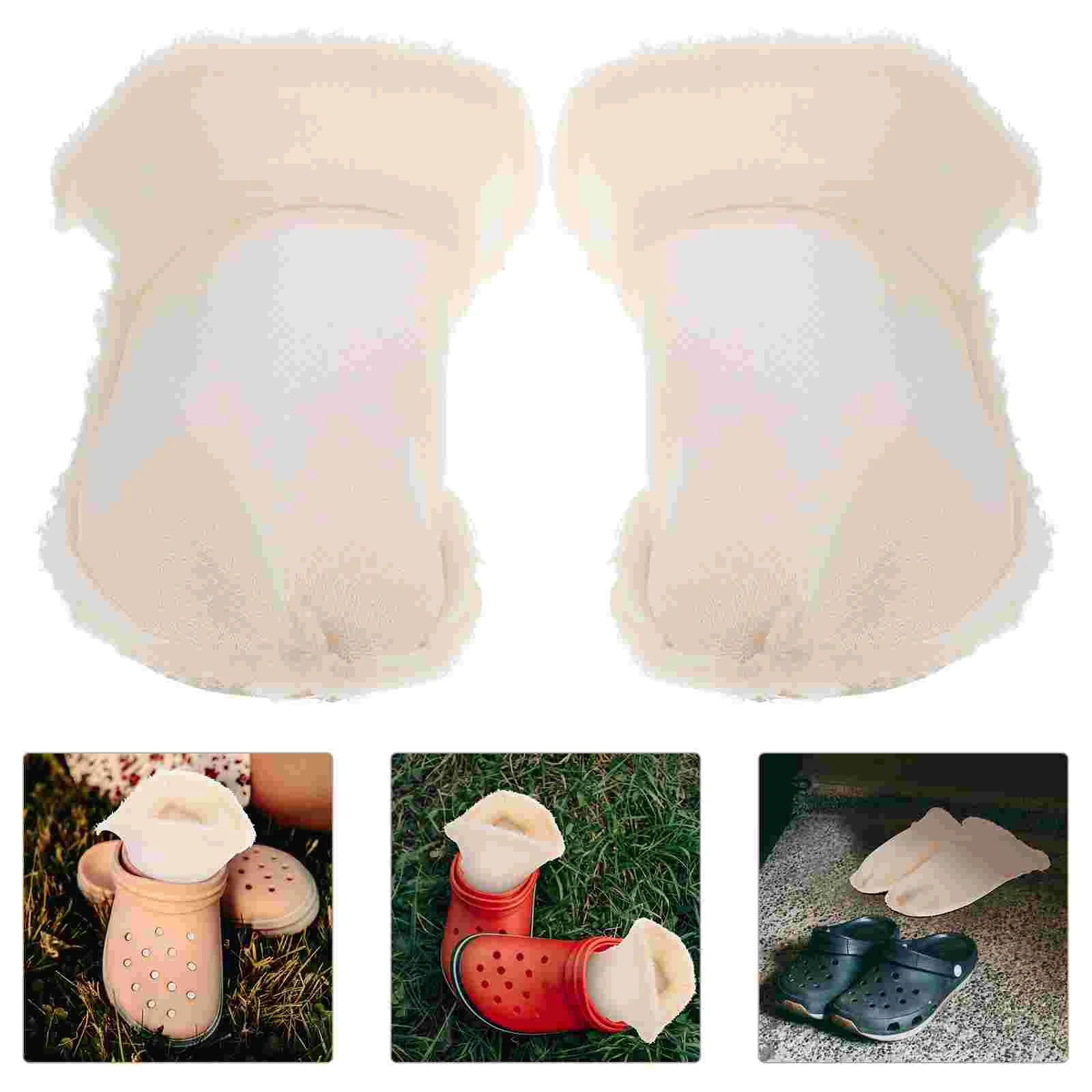 

Velvet Lined Shoe Covers Clogs Insoles 40 41 Size Fuzzy Thermal Socks Removable Soft Plush Sole Inserts Warm Cozy