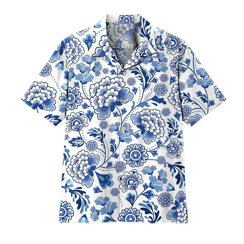 2025 Summer Coconut Tree Men Hawaiian Shirt 3d Plant Shirt For Men Flower Print Plus Size Hawaiian Shirts Beach Flower Shirt 6xl